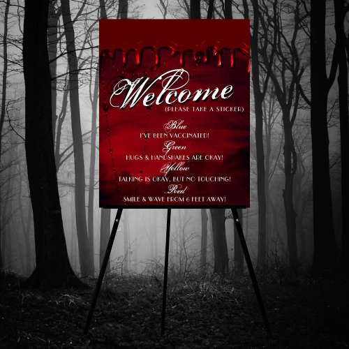 Gothic Luxe  Black and Blood Red Social Distance Poster