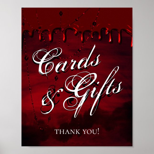 Gothic Luxe | Black and Dark Red Cards and Gifts Poster (Front)