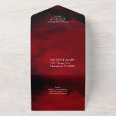 Gothic Luxe | Black and Red Blood Drip Wedding All In One Invitation (Outside)