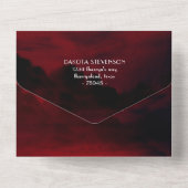 Gothic Luxe | Black and Red Blood Drip Wedding All In One Invitation (Back)