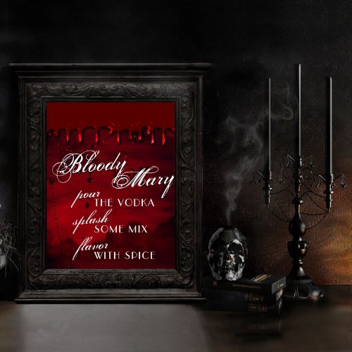 Gothic Luxe  Black and Red Bloody Mary Bar Poster