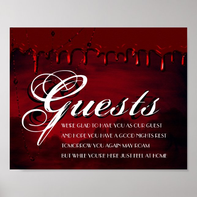Gothic Luxe | Black and Red Our of Town Guests Poster (Front)