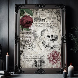 Gothic Macabre Victorian Skull &amp; Death Ephemera Tissue Paper