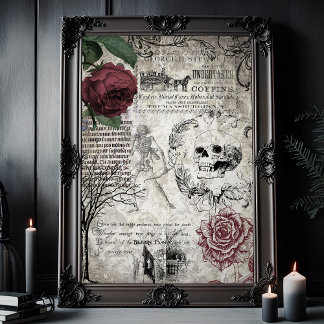 Gothic Macabre Victorian Skull & Death Ephemera Tissue Paper