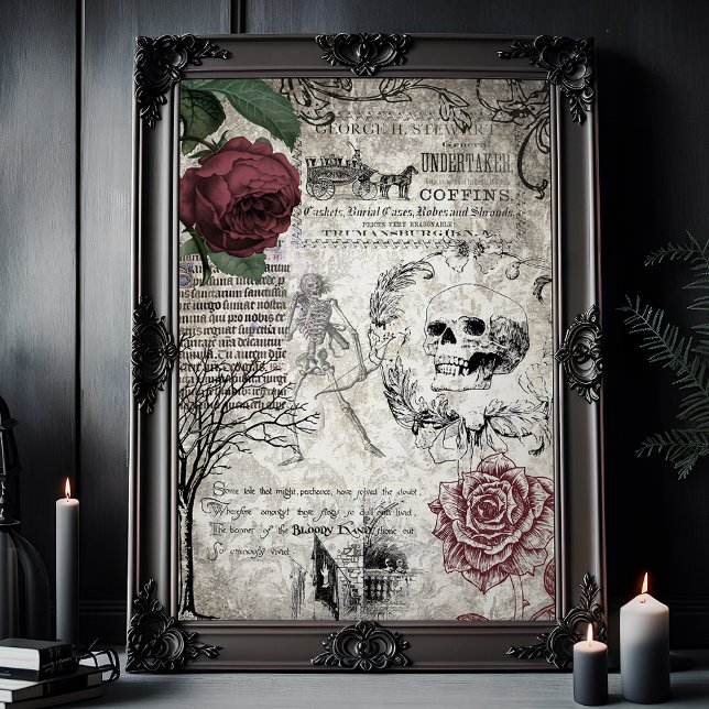 Gothic Macabre Victorian Skull & Death Ephemera Tissue Paper (Creator Uploaded)