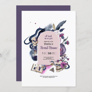 Gothic Magic Halloween Witch Bridal Shower Invitat Invitation