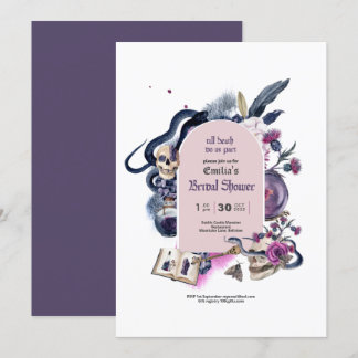 Gothic Magic Halloween Witch Bridal Shower Invitat Invitation