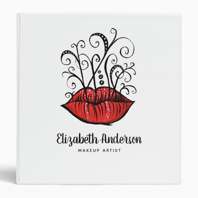 Gothic Makeup Artist Cosmetologist 3 Ring Binder (Front)