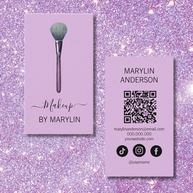 Gothic Makeup Powder Brush Beauty Business Card (Creator Uploaded)
