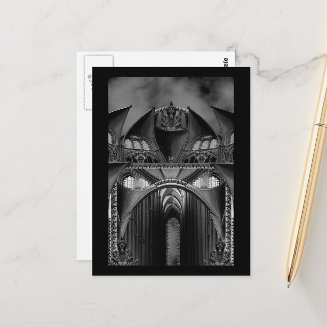 Gothic Mansion Postcard (Front/Back In Situ)