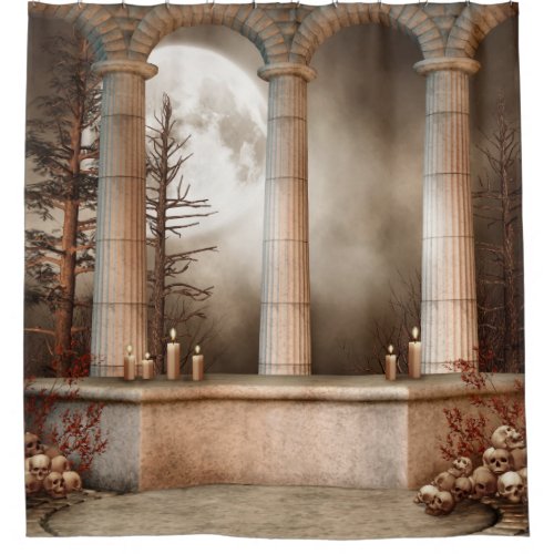 Gothic Marble Columns Shower Curtain