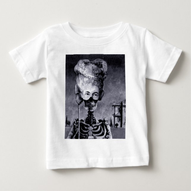 Gothic Masked Halloween Skeleton Baby T-Shirt (Front)