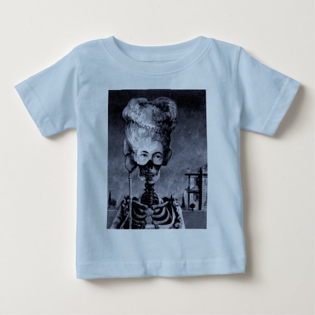 Gothic Masked Halloween Skeleton Baby T-Shirt (Front)