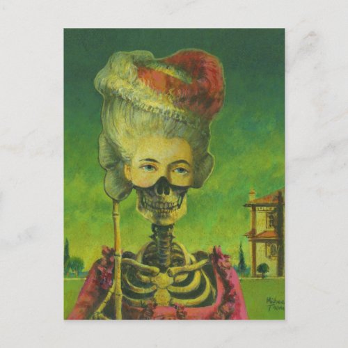 Gothic Masked Skeleton Postcard