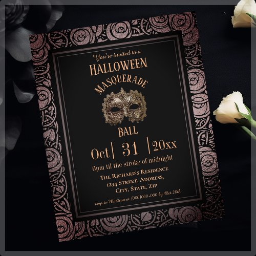 Gothic Masquerade Halloween Budget Invitation