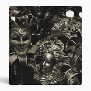 Gothic Masquerade Masks Black and White 3 Ring Binder