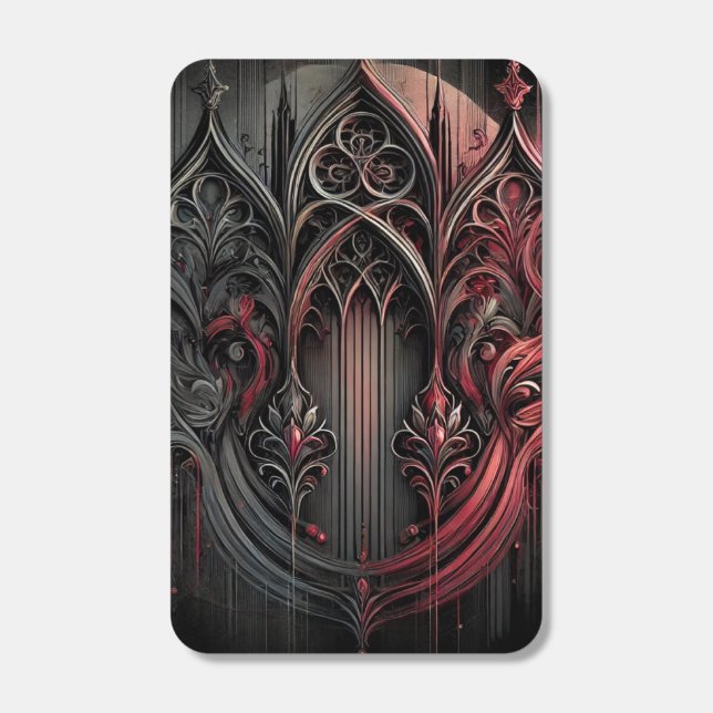 Gothic Matchbox – Elegant Black and Red Arches Matchboxes (Front)