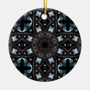 Gothic medieval crosses and medallions ceramic ornament