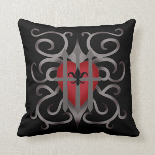 Gothic medieval heart romantic Valentines day Throw Pillow