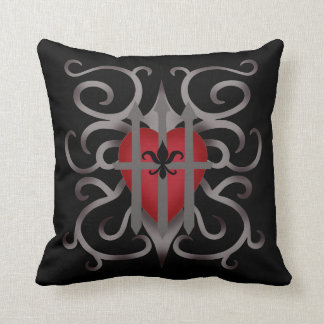 Gothic medieval heart romantic Valentines day Throw Pillow