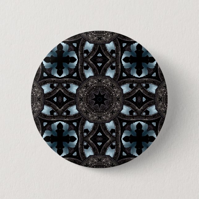 Gothic medieval kaleidoscope pinback button (Front)