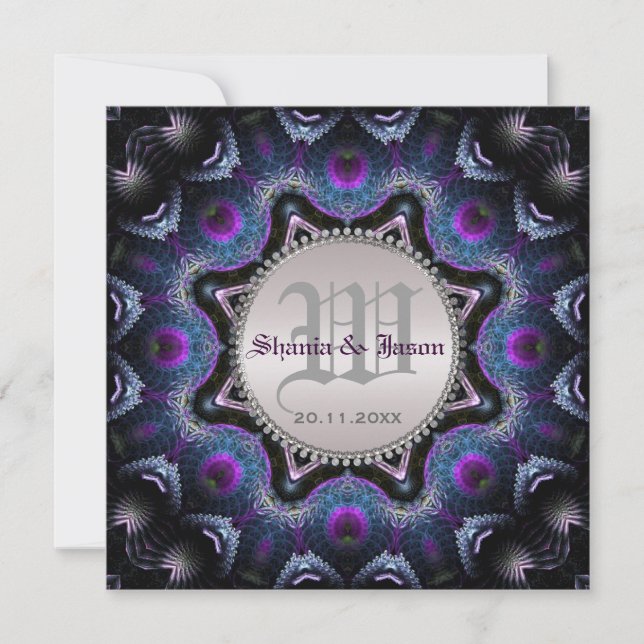 Gothic Medieval Magic Purple Wedding Invitation (Front)