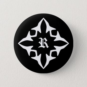 Gothic Medieval Monogram Pinback Button by TheHopefulRomantic at Zazzle