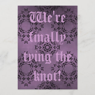 Gothic medieval purple wedding invitation