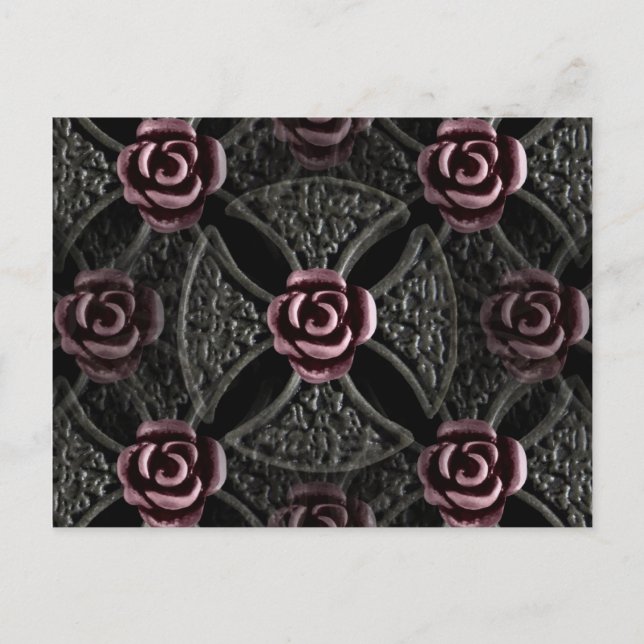 Gothic medieval rose cross postcard (Front)