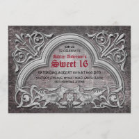 Gothic Medieval Sweet 16 Birthday Party Invitation