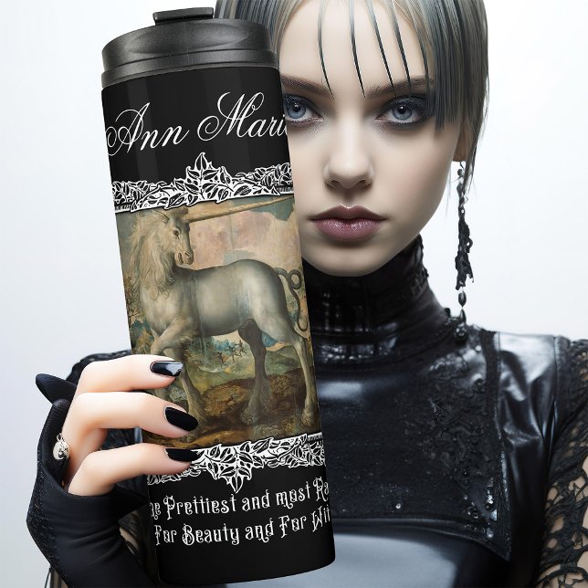 Gothic Medieval Unicorn Personalised Classic Art Thermal Tumbler (Creator Uploaded)
