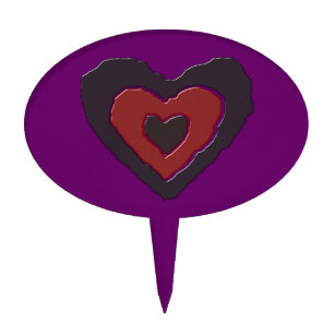 Gothic Melting Love Heart Cake Pick