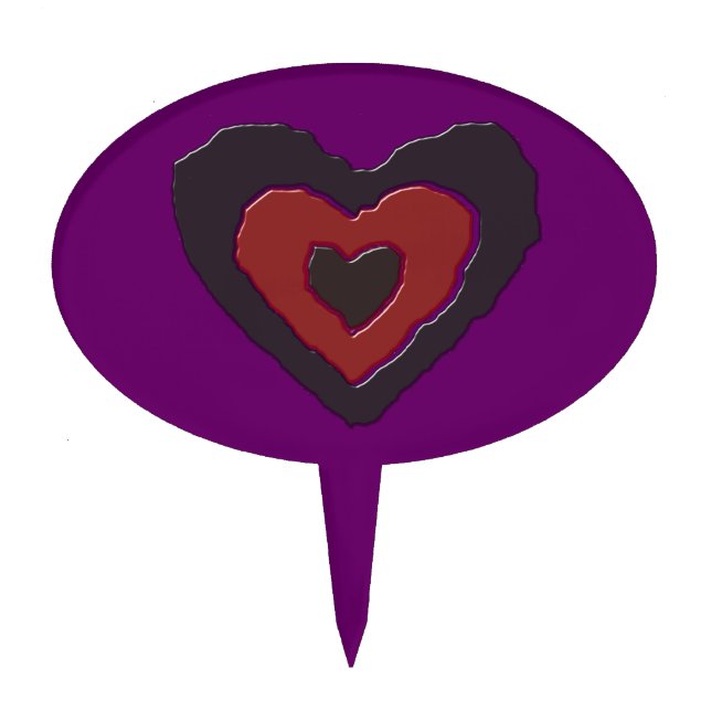 Gothic Melting Love Heart Cake Pick (Front)