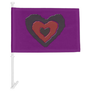 Gothic Melting Love Heart Car Flag