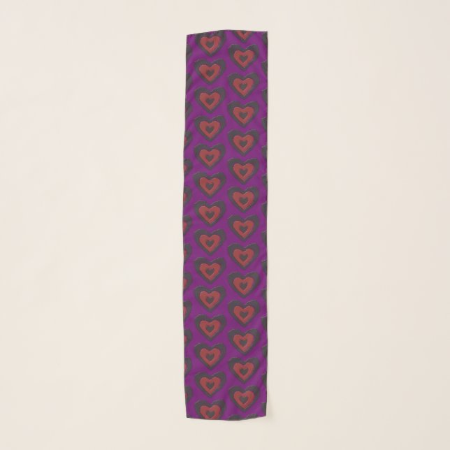 Gothic Melting Love Heart Chiffon Scarf (Front)