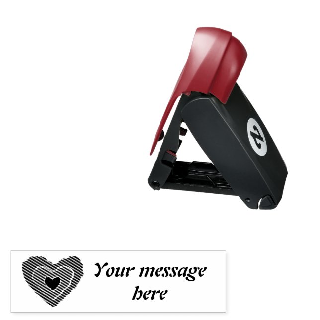 Gothic Melting Love Heart Custom Ink Stamp (Open with Design)