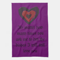 Gothic Melting Love Heart Custom Kitchen Towel