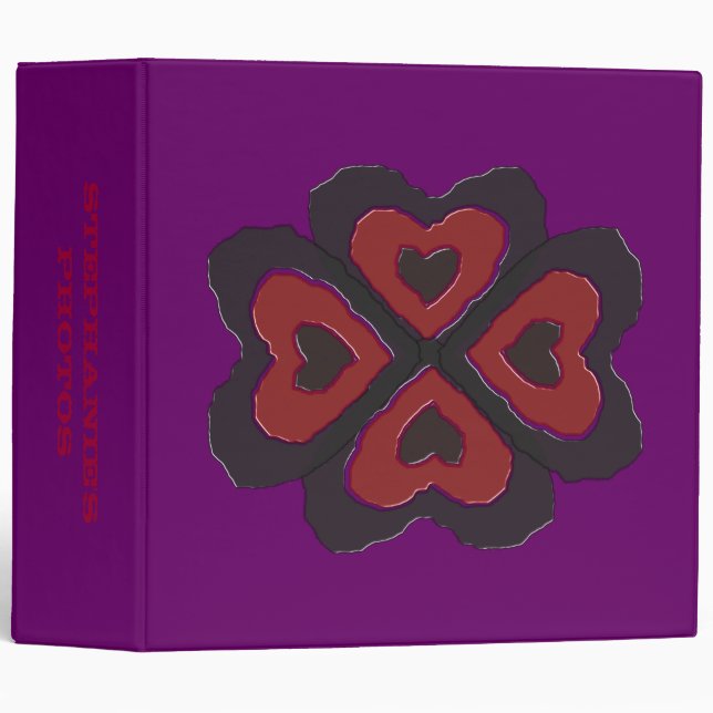 Gothic Melting Love Heart Custom Photo Album 3 Ring Binder (Front/Spine)