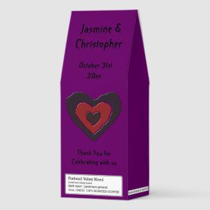 Gothic Melting Love Heart Custom Wedding Roasted Coffee