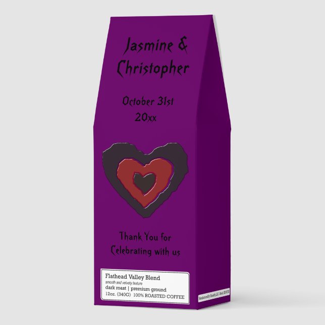 Gothic Melting Love Heart Custom Wedding Roasted Coffee (Front)