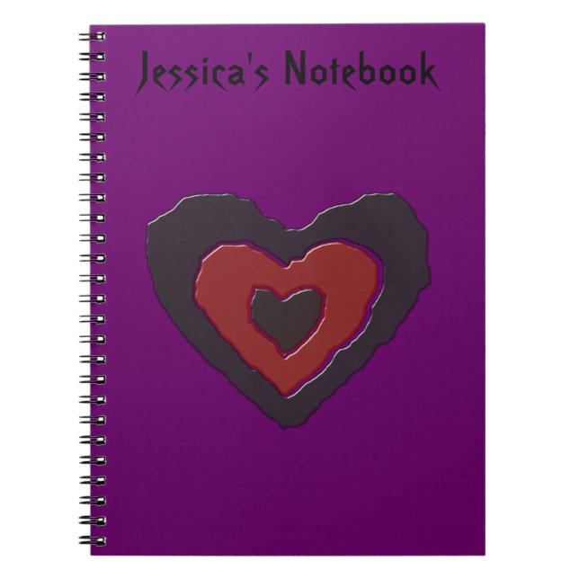Gothic Melting Love Heart Customizable Notebook (Front)