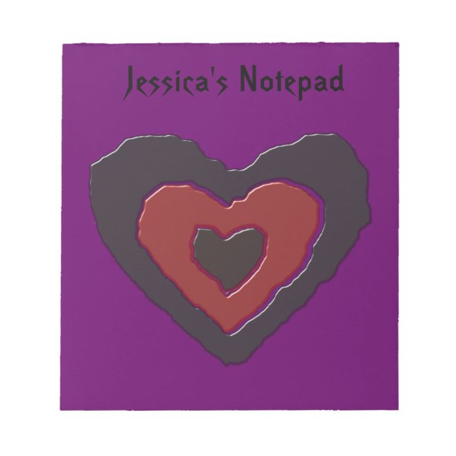 Gothic Melting Love Heart Customizable Notepad (Front)