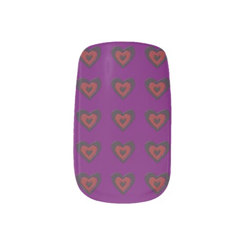 Gothic Melting Love Heart False Nails Minx Nail Wraps