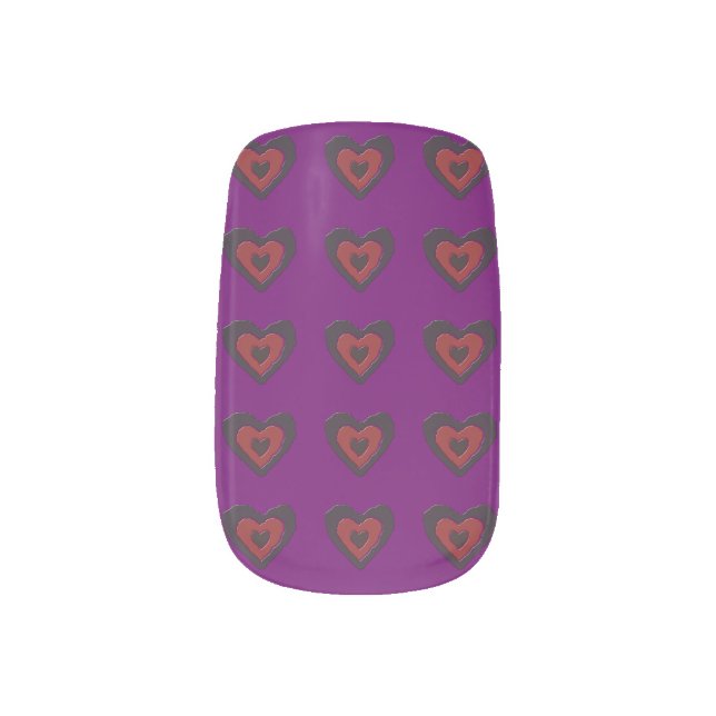 Gothic Melting Love Heart False Nails Minx Nail Wraps (Left Thumb)