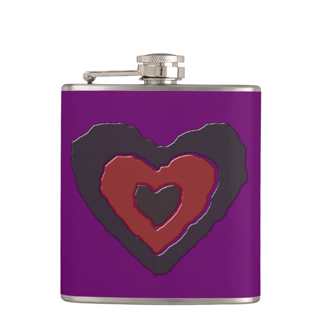 Gothic Melting Love Heart Flask (Front)