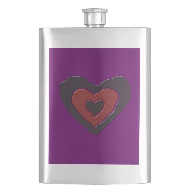 Gothic Melting Love Heart Flasks (Front)
