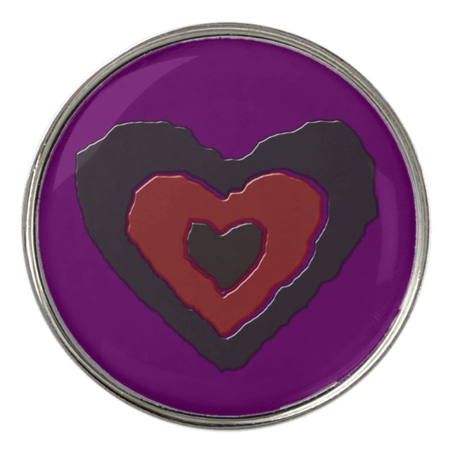 Gothic Melting Love Heart Golf Ball Markers (Front)