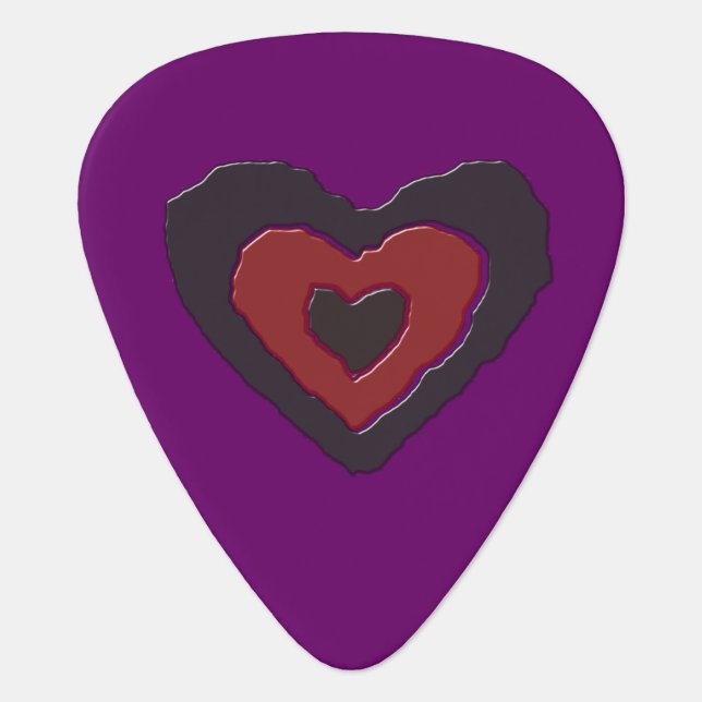 Gothic Melting Love Heart Guitar Pick (Front)