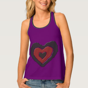 Gothic Melting Love Heart Ladies Tank Top