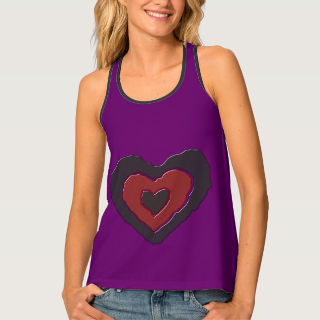 Gothic Melting Love Heart Ladies Tank Top (Front)